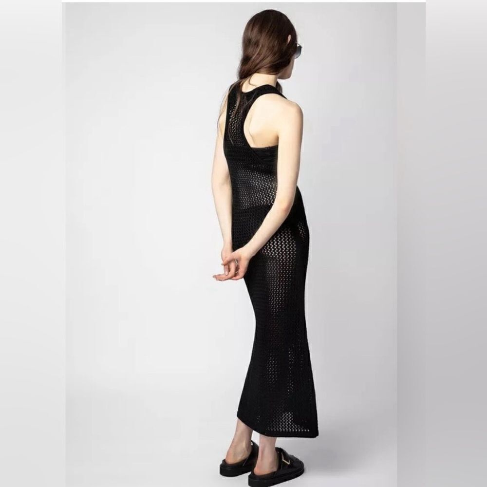 Zadig & Voltaire Nabys open knit black Crochet Dress NWT- small - Picture 13 of 13